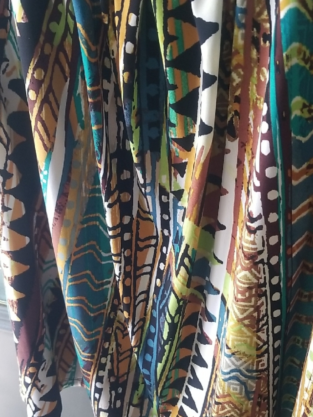 Jones Studio Multicolor Printed Sleeveless Tank Top - Green/Brown/Yellow - Picture 2 of 5